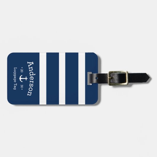 Aangepast Bagagelabel - Blauw en wit (Voorkant horizontaal)