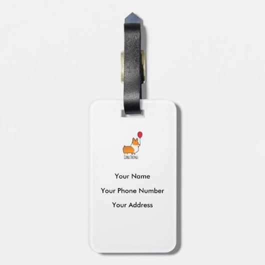 Aangepast Bagagelabel Corgi Butt (Achterkant verticaal)