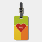 Aangepast bagagelabel Heart Pattern (Voorkant verticaal)