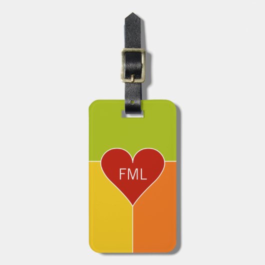 Aangepast bagagelabel Heart Pattern (Voorkant verticaal)