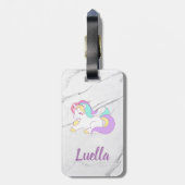 Aangepast bagagelabel Marble Unicorn (Achterkant verticaal)