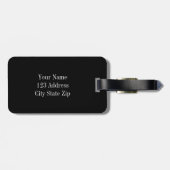 Aangepast bagagelabel met 3 letters monogram luxe (Achterkant horizontaal)