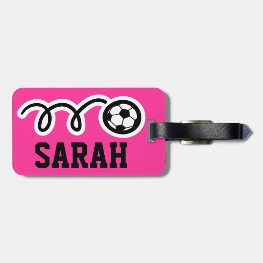 Aangepast bagagelabel met grappig voetbal (Achterkant horizontaal)