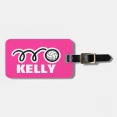 Aangepast bagagelabel met leuk volleybalontwerp (Voorkant horizontaal)