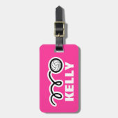 Aangepast bagagelabel met leuk volleybalontwerp (Voorkant verticaal)