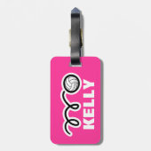 Aangepast bagagelabel met leuk volleybalontwerp (Achterkant verticaal)