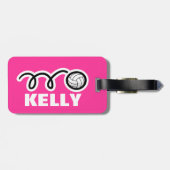 Aangepast bagagelabel met leuk volleybalontwerp (Achterkant horizontaal)