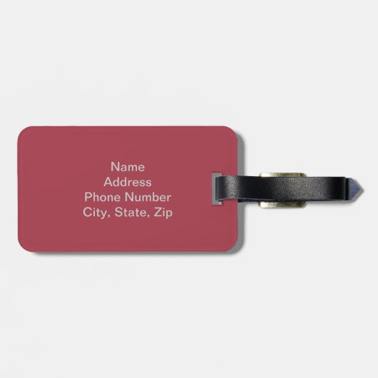 Aangepast Bagagelabel met Red Love Diamond Heart (Achterkant horizontaal)