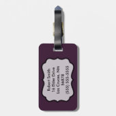 Aangepast Bagagelabel Plum Paarse Rozen Gold Ge (Achterkant verticaal)