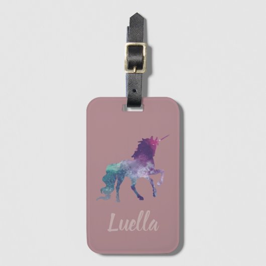 Aangepast bagagelabel van Cute Pink Unicorn (Voorkant (verticaal))