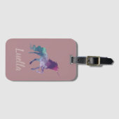 Aangepast bagagelabel van Cute Pink Unicorn (Voorkant (horizontaal))