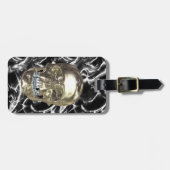 Aangepast Bagagelabel van de Chrome Skull (Voorkant horizontaal)