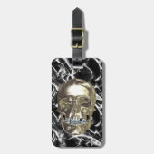 Aangepast Bagagelabel van de Chrome Skull (Voorkant verticaal)