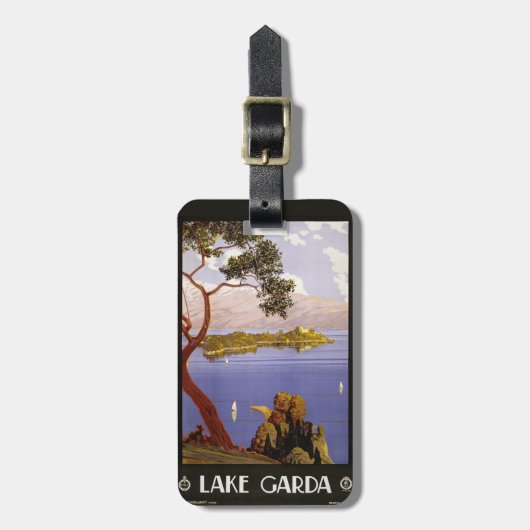 Aangepast bagagelabel van het meer Garda Italië (Voorkant verticaal)
