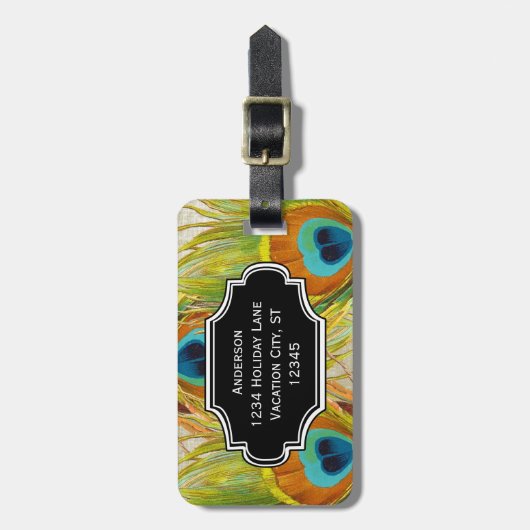 Aangepast Bagagelabel van het Patroon van de Veer  (Voorkant verticaal)