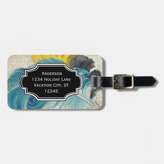 Aangepast Bagagelabel van het Patroon van de Veer  (Voorkant horizontaal)