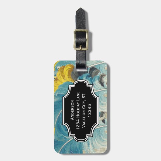 Aangepast Bagagelabel van het Patroon van de Veer  (Voorkant verticaal)