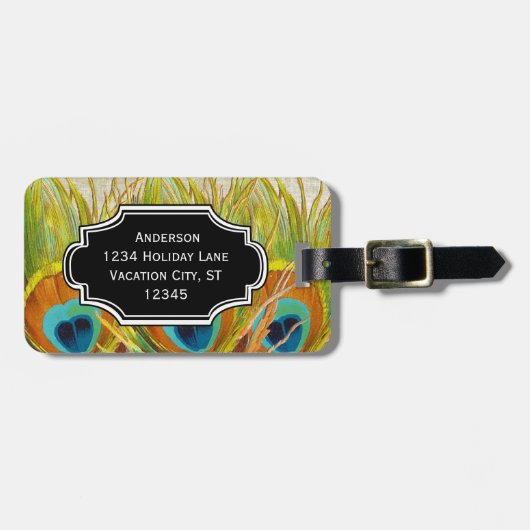 Aangepast Bagagelabel van het Patroon van de Veer (Voorkant horizontaal)