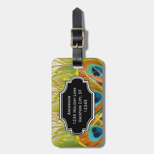 Aangepast Bagagelabel van het Patroon van de Veer (Voorkant verticaal)