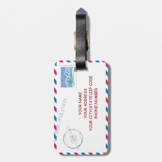 Aangepast Bagagelabel voor Air Mail Envelope (Achterkant verticaal)