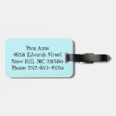 Aangepast Bagagelabel voor atoomroze en grijs patr (Achterkant horizontaal)