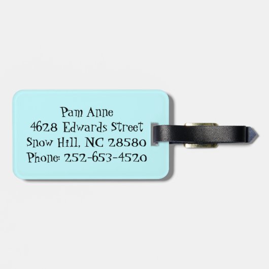 Aangepast Bagagelabel voor atoomroze en grijs patr (Achterkant horizontaal)