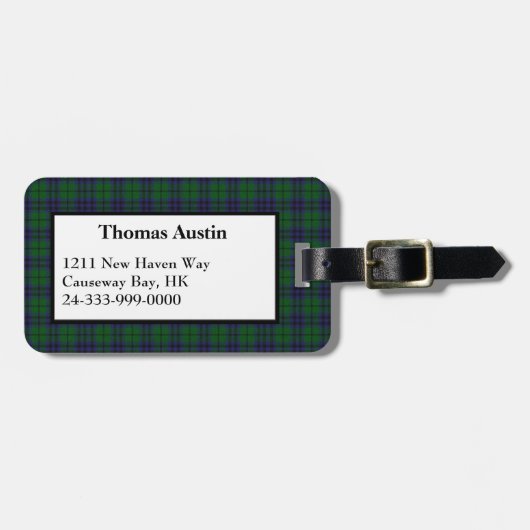 Aangepast Bagagelabel voor Austin Tartan (Voorkant horizontaal)