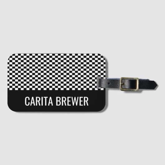 Aangepast Bagagelabel voor checkboard (Voorkant (horizontaal))