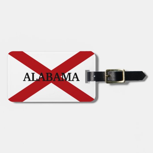 Aangepast Bagagelabel voor de vlag van Alabama (Voorkant horizontaal)