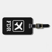 Aangepast bagagelabel voor drieletterige monogramm (Voorkant horizontaal)