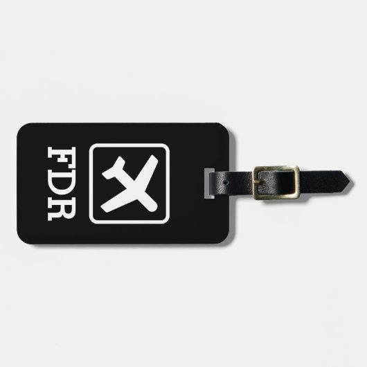 Aangepast bagagelabel voor drieletterige monogramm (Voorkant horizontaal)