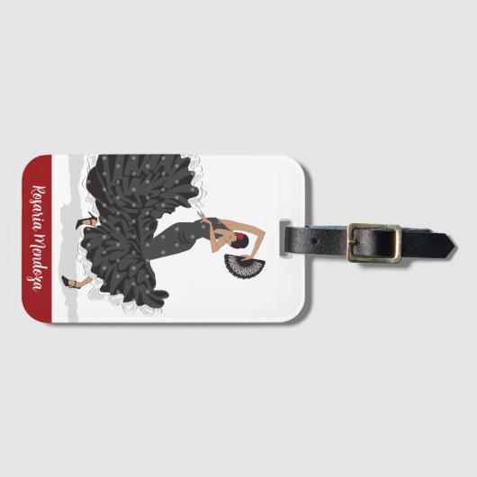 Aangepast Bagagelabel voor Flamenco Dancer (Voorkant (horizontaal))