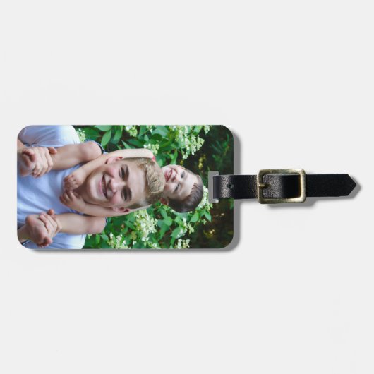 Aangepast bagagelabel voor foto's - bewerkbare tek (Voorkant horizontaal)