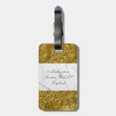Aangepast bagagelabel voor Gold Leaf White marble  (Achterkant verticaal)