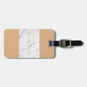 Aangepast bagagelabel voor Gold Leaf White marble  (Voorkant horizontaal)