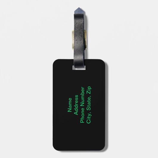 Aangepast Bagagelabel voor groene vlam (Achterkant verticaal)