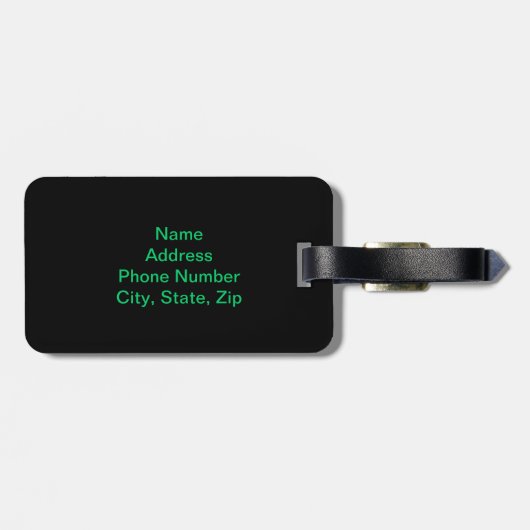 Aangepast Bagagelabel voor groene vlam (Achterkant horizontaal)