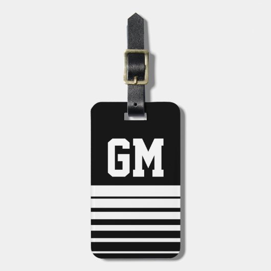 Aangepast bagagelabel voor het eerste monogram voo (Voorkant verticaal)