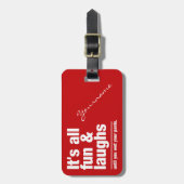 Aangepast bagagelabel voor kleuren binnen FUN & LA (Voorkant verticaal)