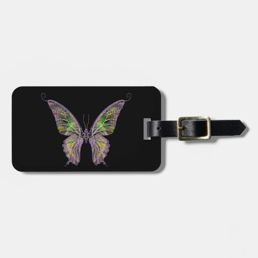Aangepast Bagagelabel voor kleurrijke vlinder (Voorkant horizontaal)
