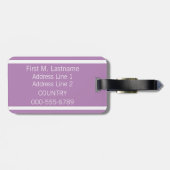 Aangepast bagagelabel voor lila stripes (Achterkant horizontaal)
