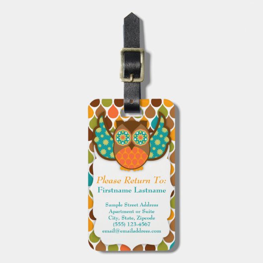 Aangepast Bagagelabel voor Owl Boheme (Voorkant verticaal)