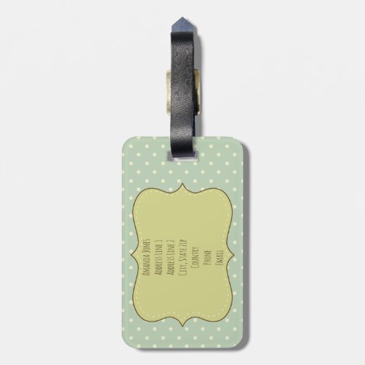 Aangepast Bagagelabel voor pooldots en stripes (Achterkant verticaal)