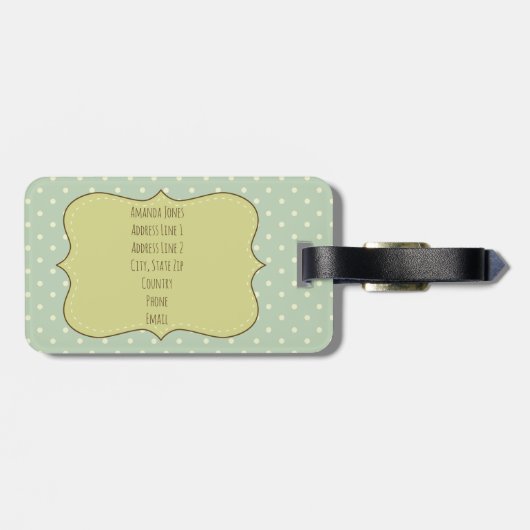 Aangepast Bagagelabel voor pooldots en stripes (Achterkant horizontaal)