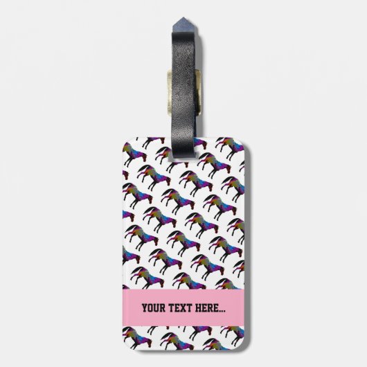 Aangepast Bagagelabel voor racepaarden (Achterkant verticaal)