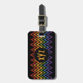 Aangepast bagagelabel voor regenboogChevron (Voorkant verticaal)