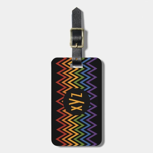 Aangepast bagagelabel voor regenboogChevron (Voorkant verticaal)