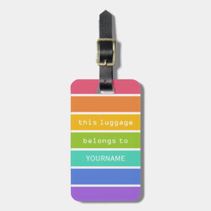 Aangepast bagagelabel voor regenboogkleuren