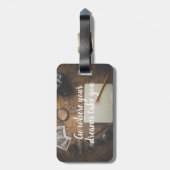 Aangepast bagagelabel voor reisavontuur met Vintag (Achterkant verticaal)