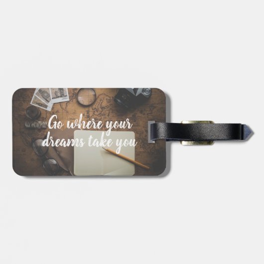 Aangepast bagagelabel voor reisavontuur met Vintag (Achterkant horizontaal)